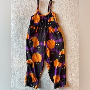 Halloween Cat Pumpkin Jumpsuit, Orange Black Purple. 3T 4T